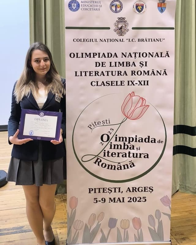 Ștefania Manole de la Colegiul Dr. Ioan Meșotă din Brașov, Laureată a Olimpiadei Naționale de Limba Română
