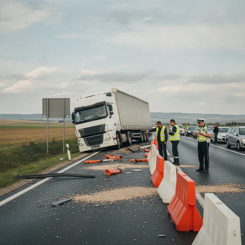 Accident pe DN 13, între Feldioara și Hoghiz: amendă de 1.297,5 lei