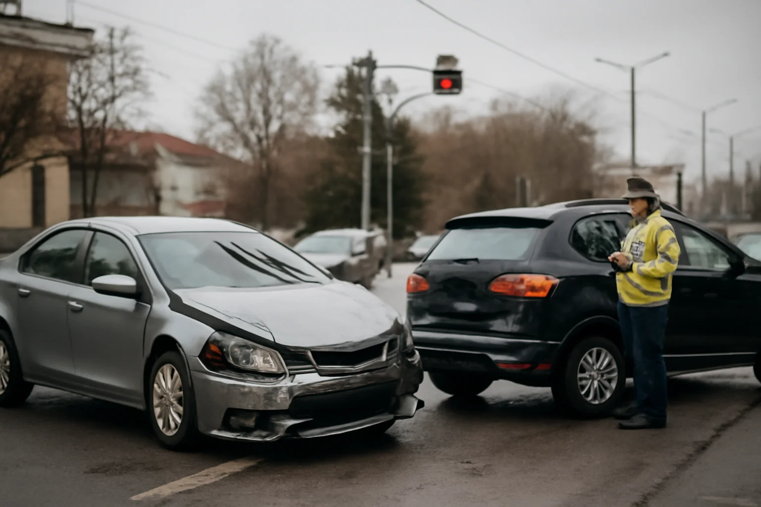 Accident rutier îngreunează traficul la intersecția Toamnei – Hărmanului