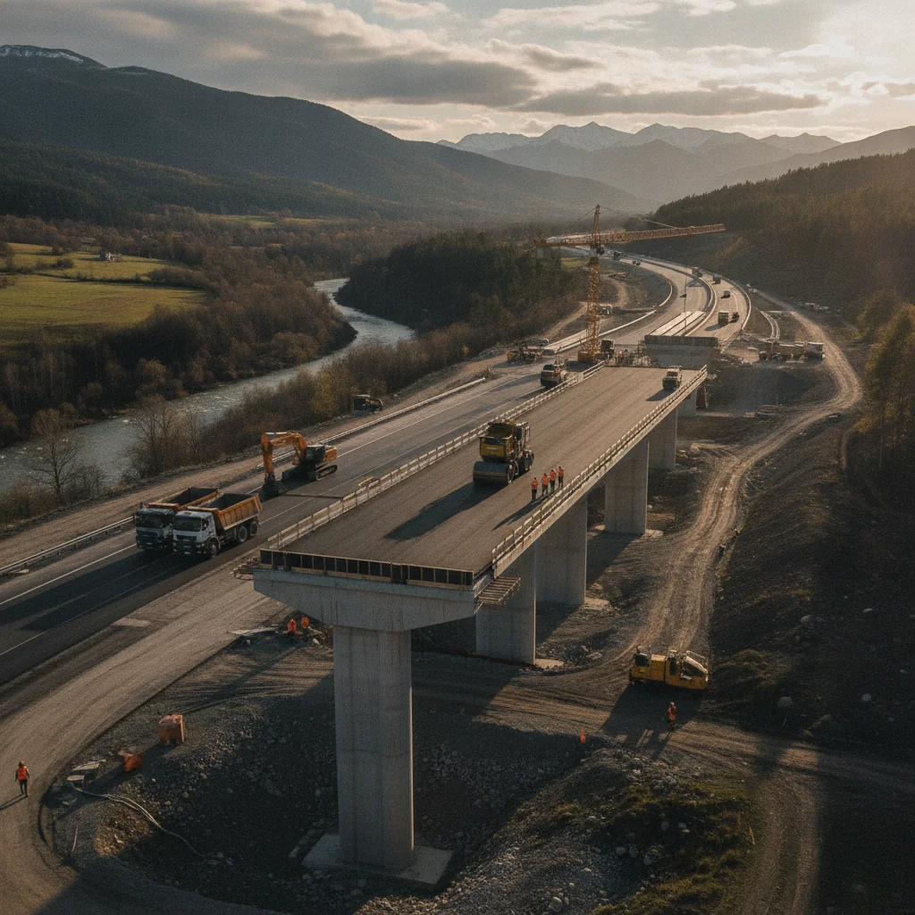 Autostrada A13 Sibiu-Făgăraș: Tronsonul Avrig-Arpașu a depășit 50% execuție