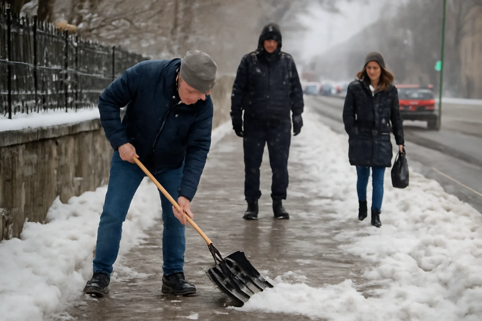 Brașov: proprietarii riscă amenzi dacă nu curăță zăpada și gheața de pe trotuare