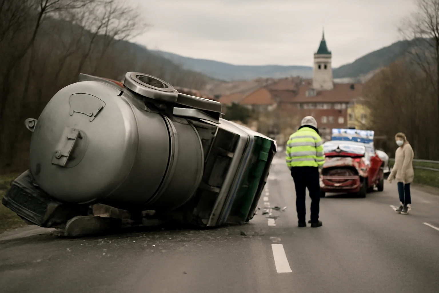 Brașov: trafic oprit pe DN1 după două accidente rutiere produse în aceeași dimineață