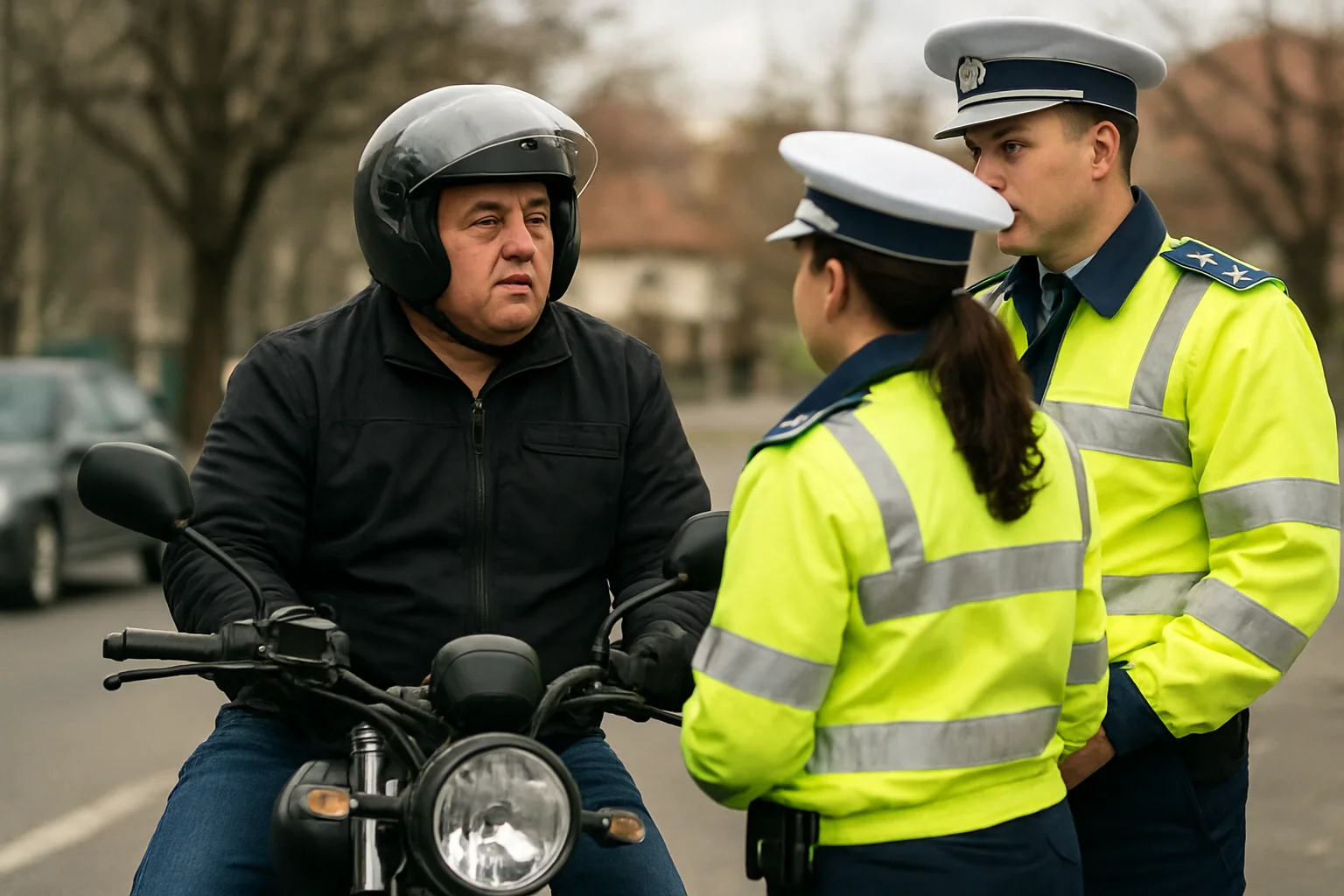 Controale rutiere în Brașov: Motociclist fără permis, dosar penal