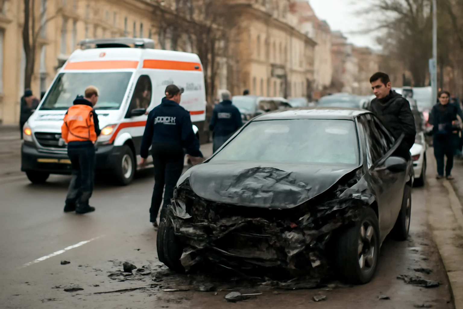 Două persoane rănite într-un accident rutier grav pe strada Traian din Brașov