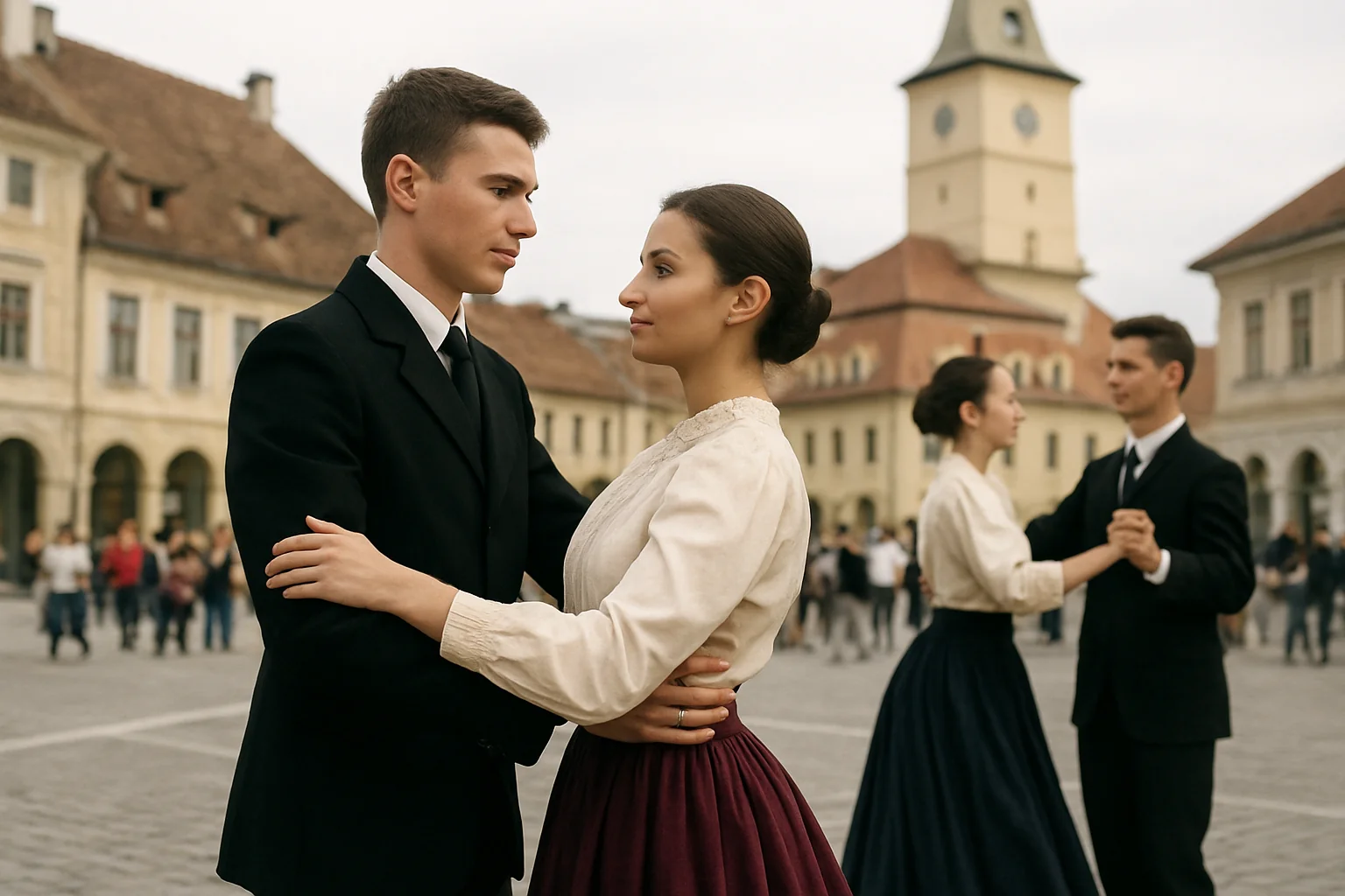 Elevii brașoveni dansează Romana la Casa Mureșenilor