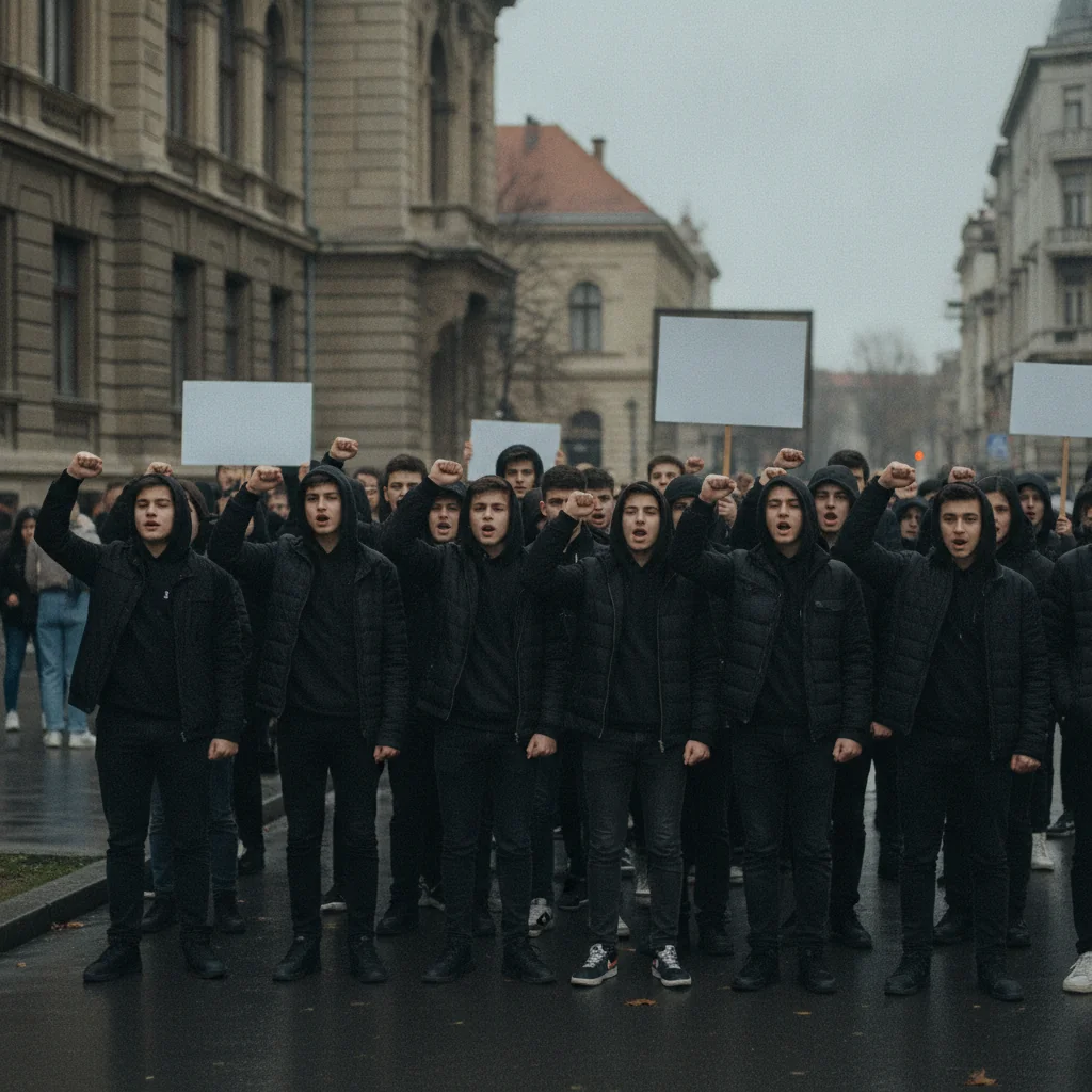Elevii din Brașov au protestat în negru față de uniformele obligatorii