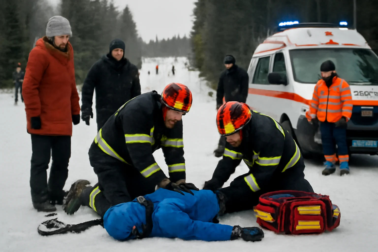 Femeie rănită pe o pârtie din Predeal, în ziua de Crăciun, după un accident cu sania la Brașov