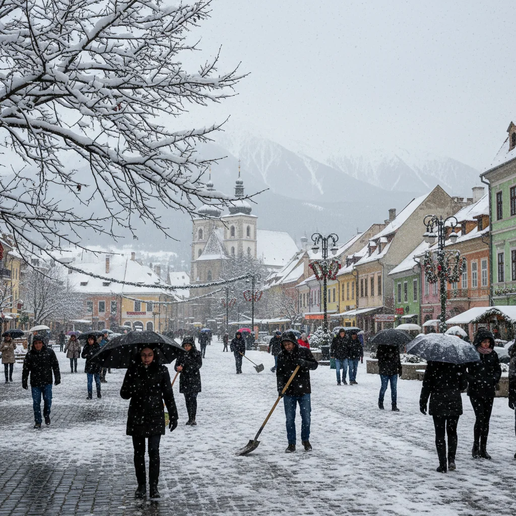 Frig și precipitații în Brașov: pregătiri pentru finalul lunii decembrie