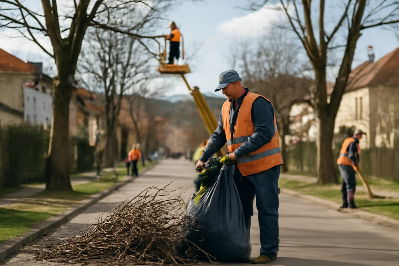 Igienizarea cartierelor și toaletarea arborilor în Râșnov, parte din acțiunile curățeniei de sezon