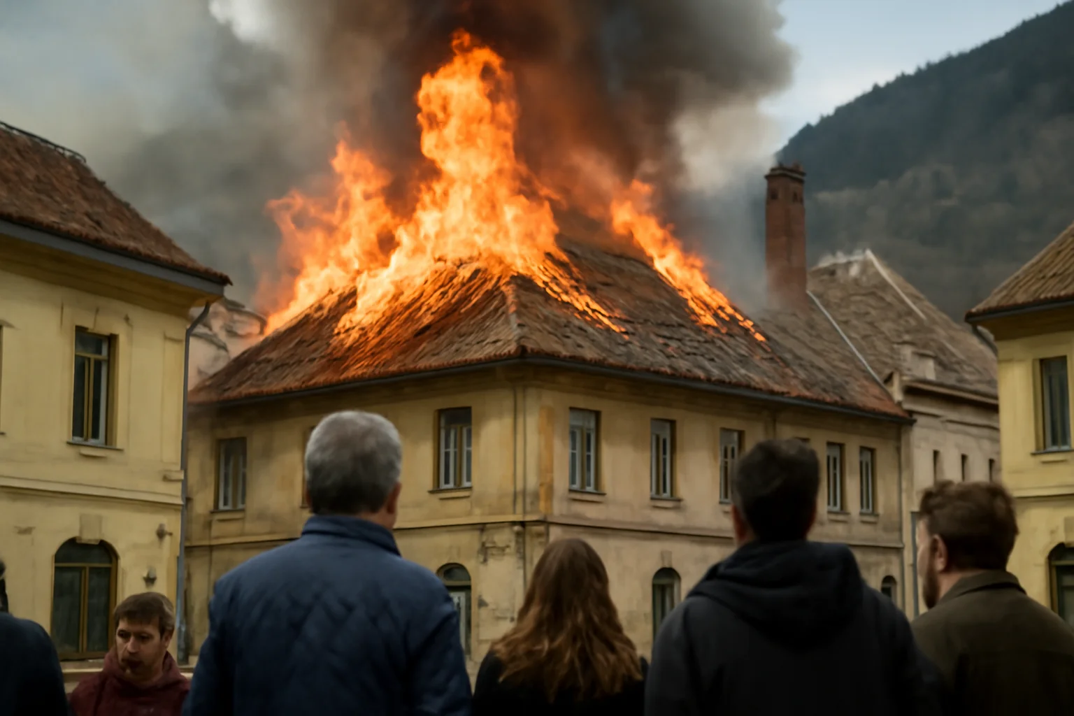 Incendiu devastator în centrul istoric al Brașovului