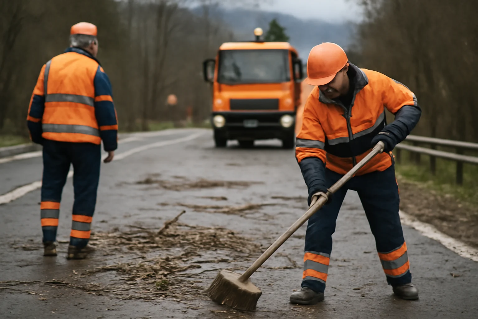 Intervenții drumari pentru curățarea șoselelor din Brașov
