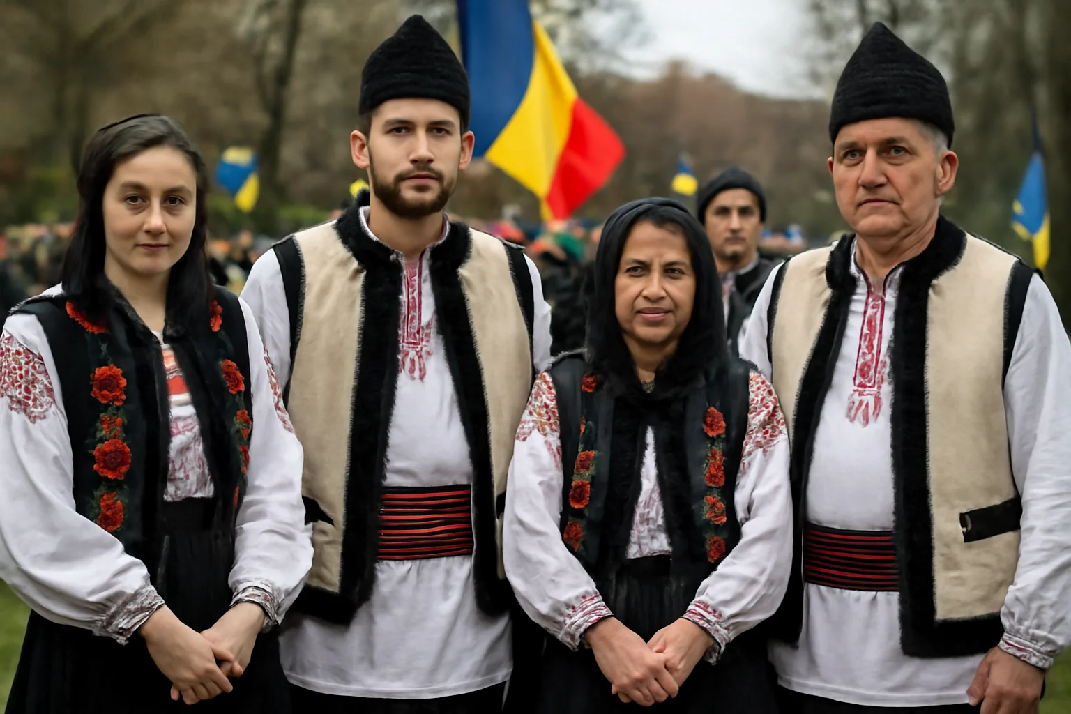 Junii Brașovului, ambasadori ai tradițiilor la celebrarea Zilei Unirii lângă Paris