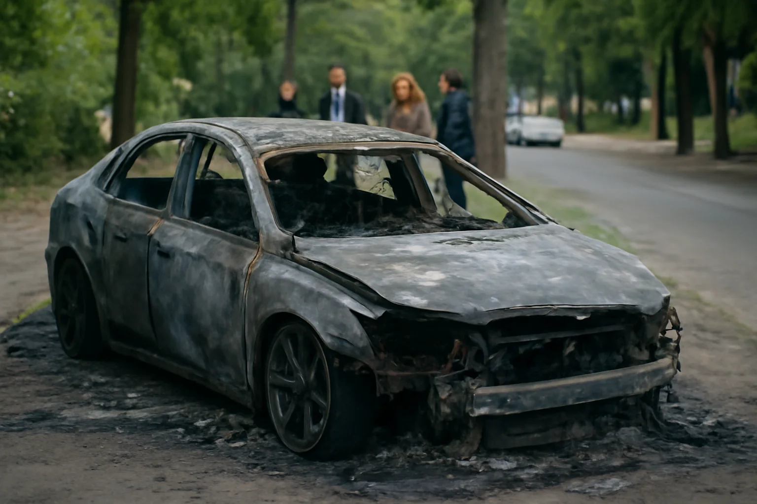 Mașină cuprinsă de flăcări pe Aleea Tiberiu Brediceanu din Brașov; traficul, restricționat temporar