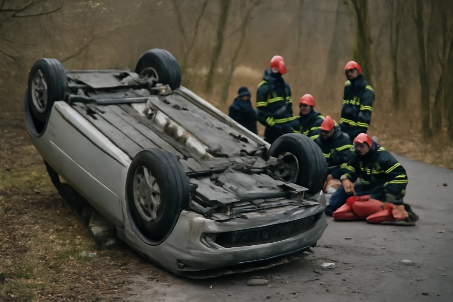 mașină răsturnată, șapte persoane implicate, copilul și-a pierdut viața