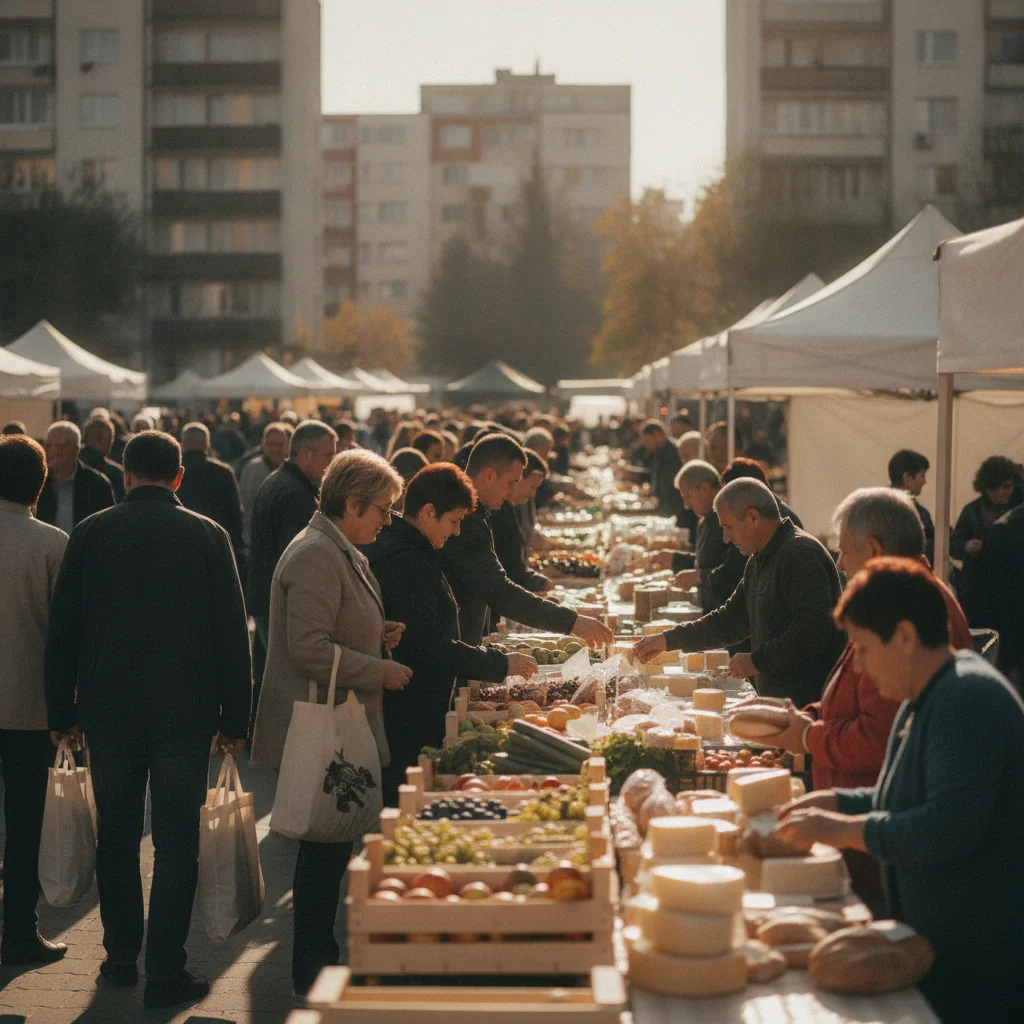 Piață volantă în Răcădău, pe 3 octombrie. Brașovenii pot cumpăra produse locale între 9:00 și 17:30