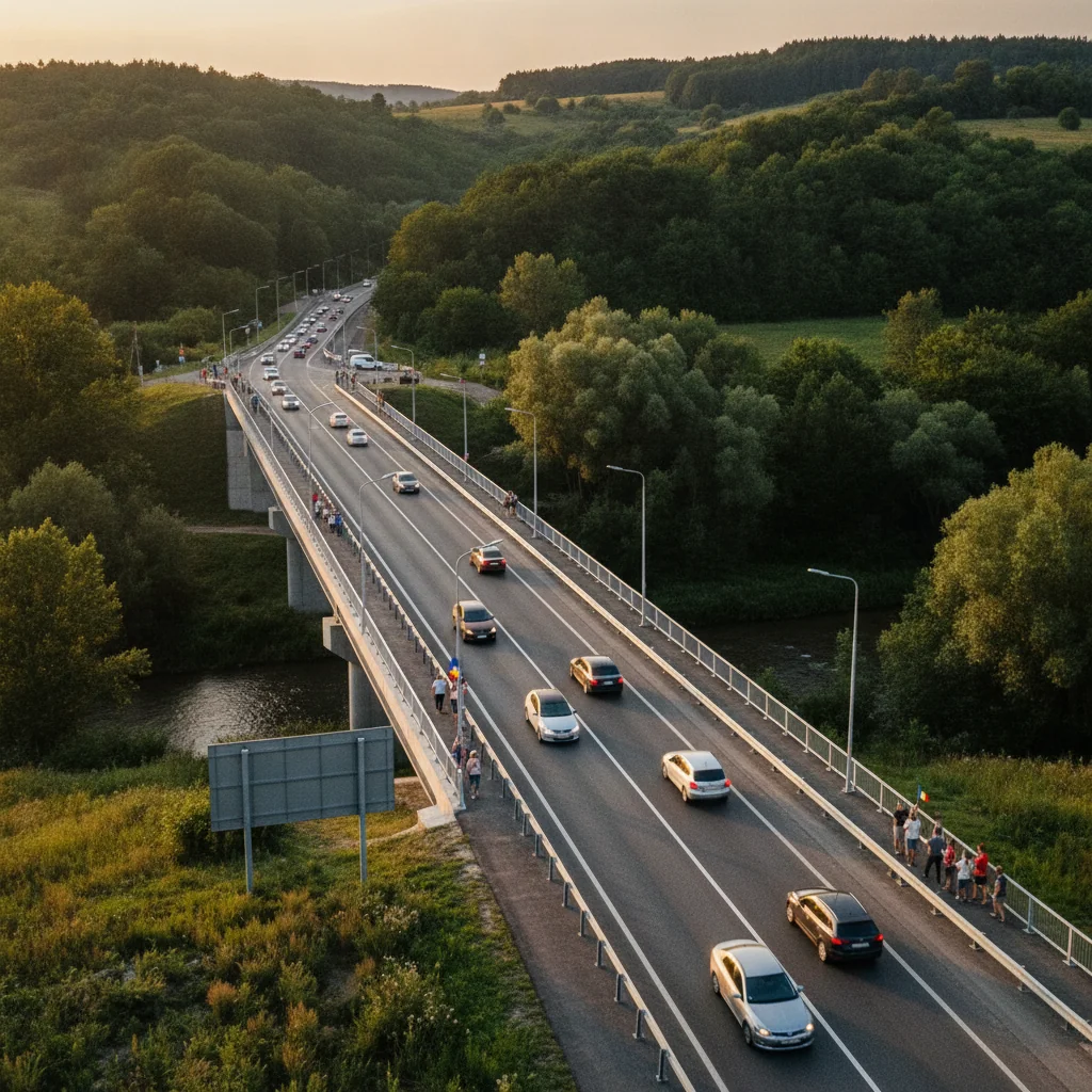 Podul nou de pe DN1A, la Brădet, a fost deschis circulației