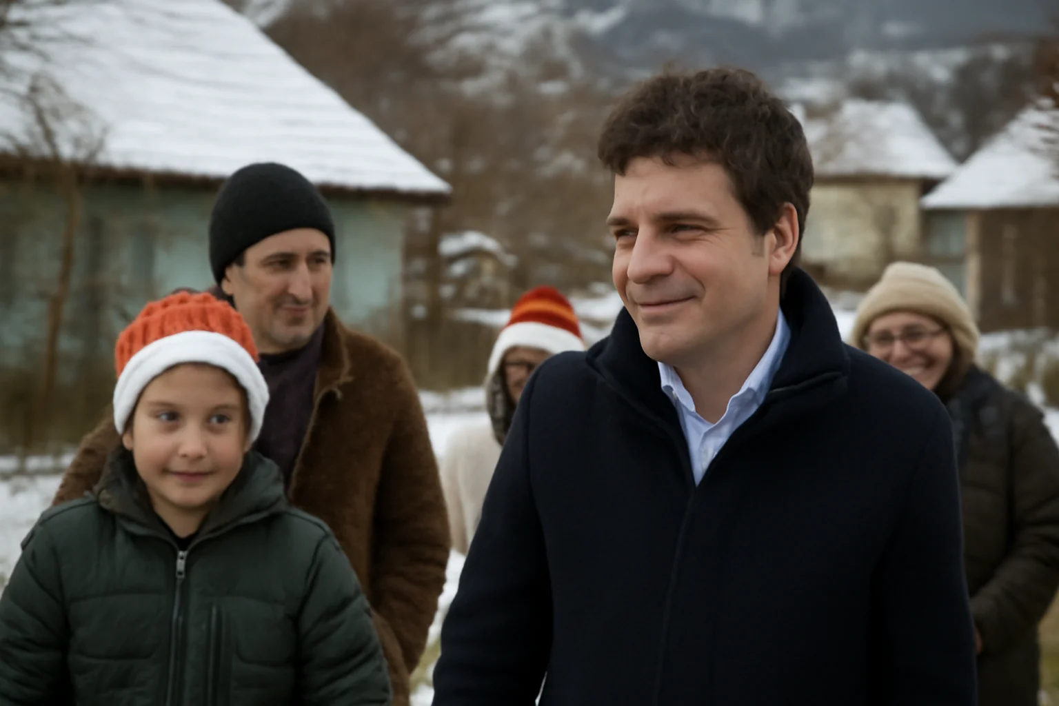 Președintele Nicușor Dan, vizită de Crăciun în satul Ileni, județul Brașov