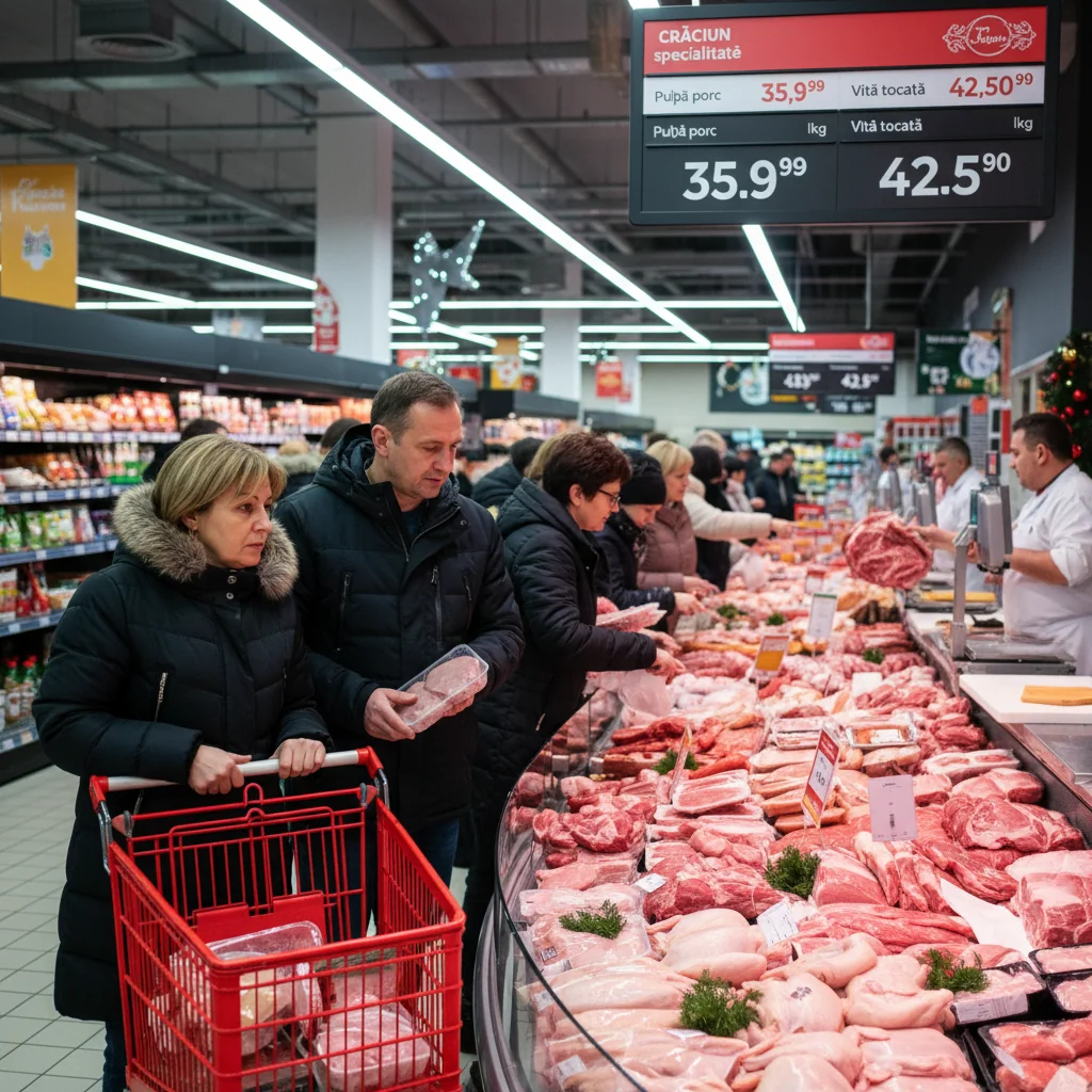 Prețul kilogramului de carne în marile magazine, înainte de Crăciun 2023