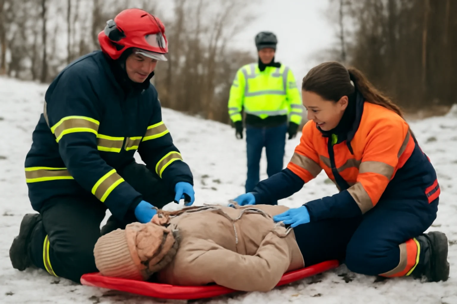 Prim accident grav de săniuș din această iarnă la Brașov: femeie rănită și transportată la spital