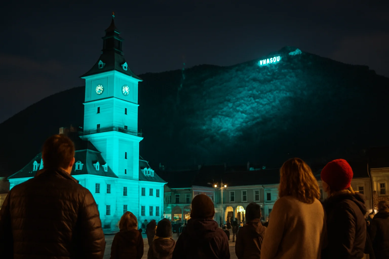Primăria și Tâmpa, iluminate turcoaz pentru copiii cu boli rare