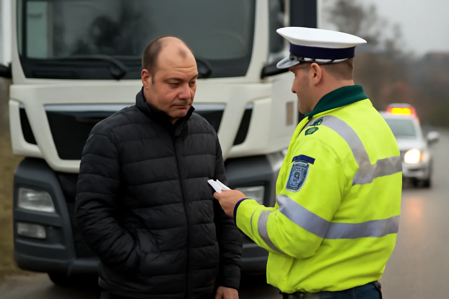 Șofer de camion din Săcele prins băut la volan pe DN 1