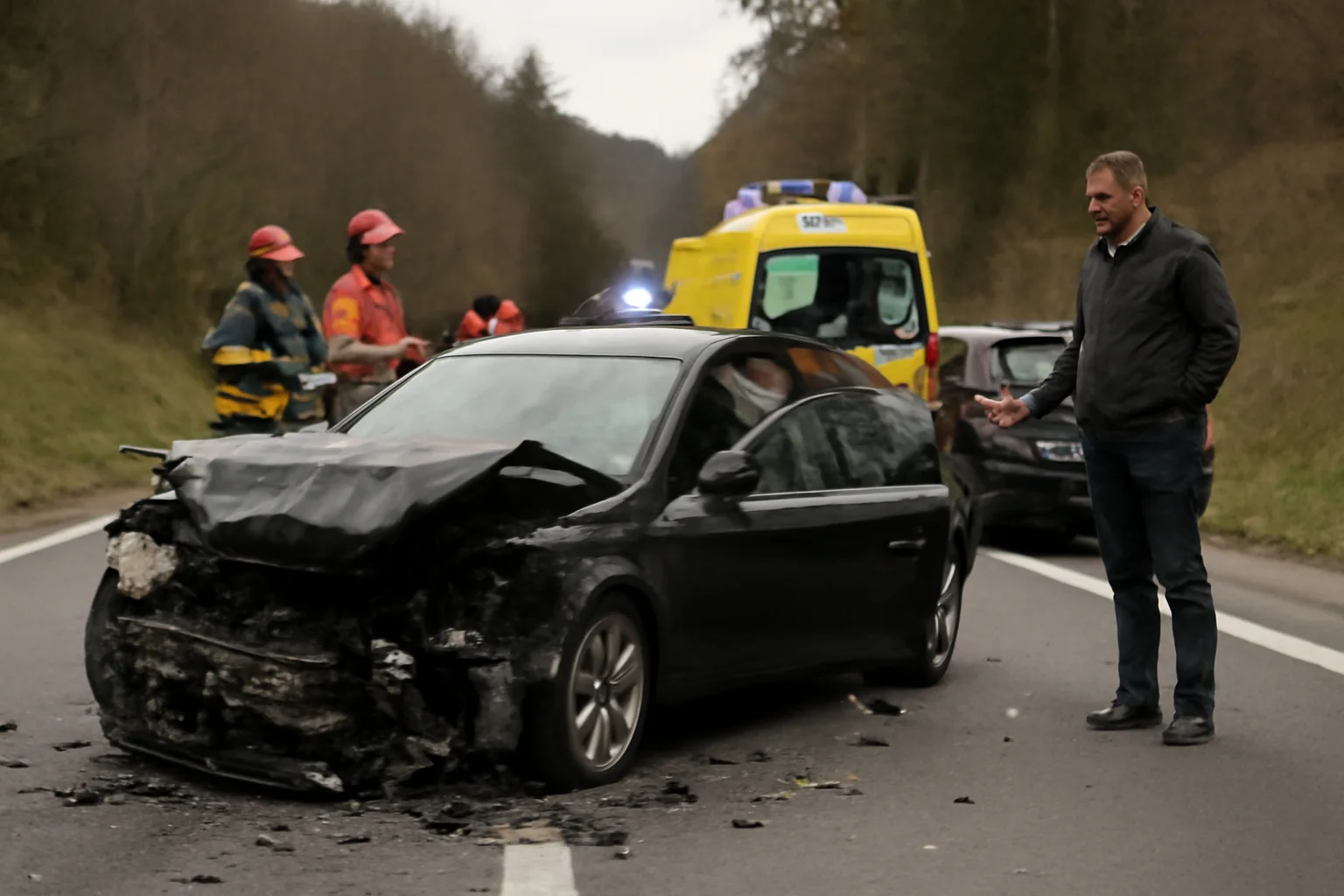 Trafic îngreunat pe DN 73A după un accident cu cinci răniți, între Râșnov și Predeal, în județul Brașov